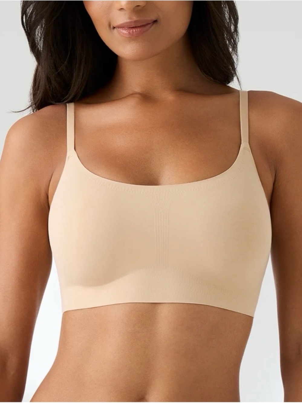 Seamless Nude Scoop Neck Bralette - Lightweight Comfort